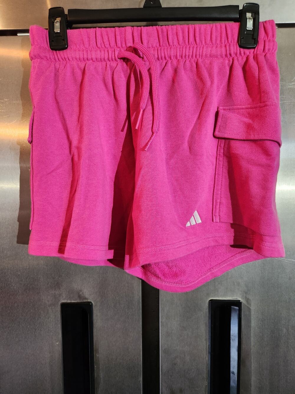 Adidas French Terry Cargo Sweat Shorts Hot Pink Womens Size S